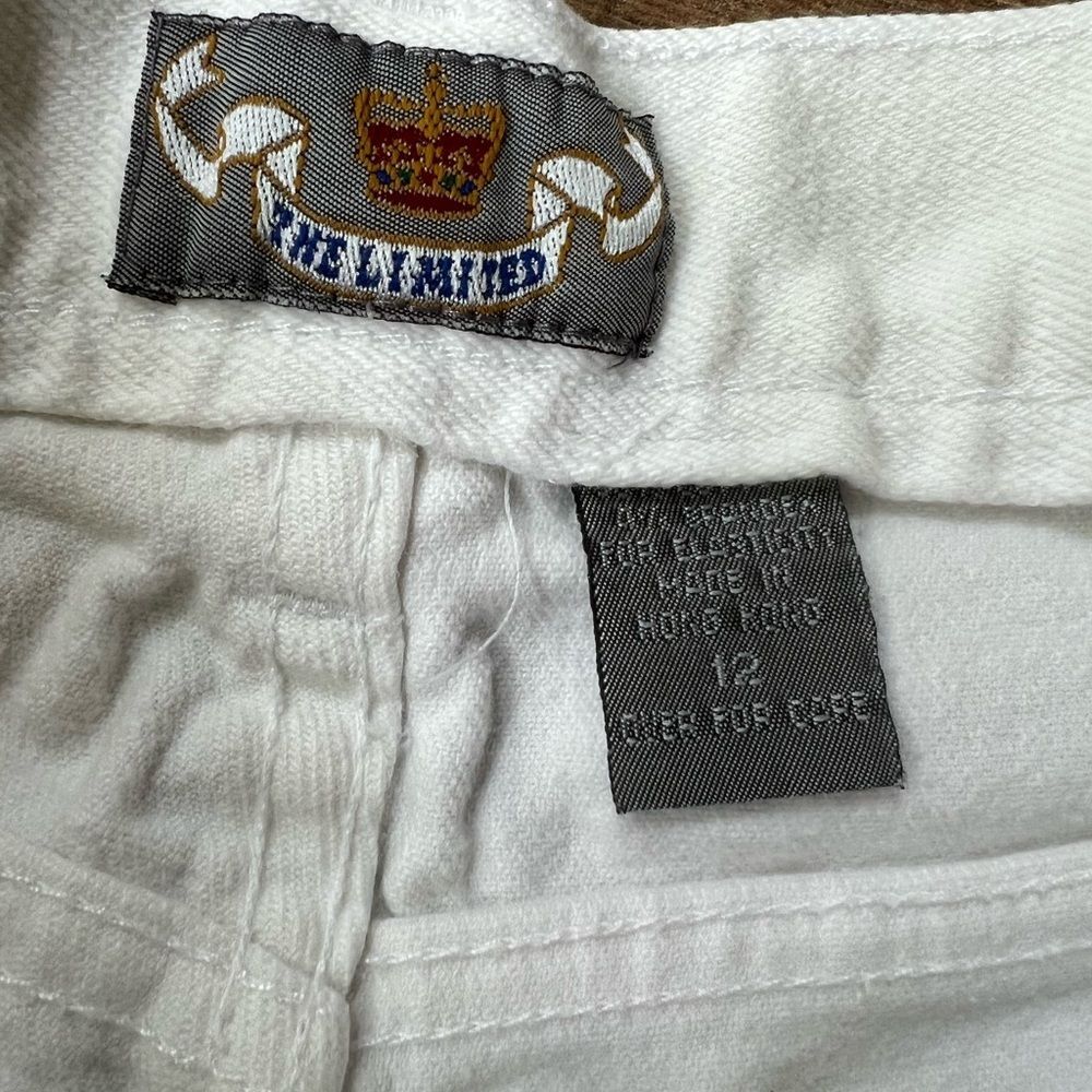Vintage THE LIMITED White Denim High-Waisted Bermuda Shorts Sz 12(fits like 6/8) - Picture 13 of 14